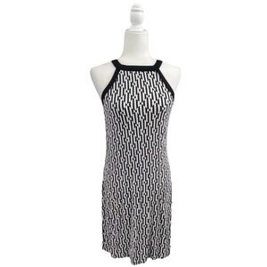 Tart Black & White Geometric Print Sleeveless Dress - Size Medium